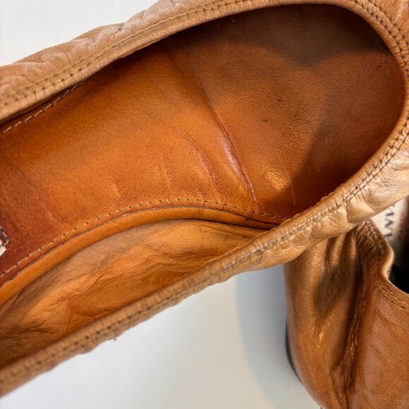 Lanvin Camel Leather Ballet Flats with Snakeskin Cap Toe – Size 41 or US 10 - Picture 5 of 9